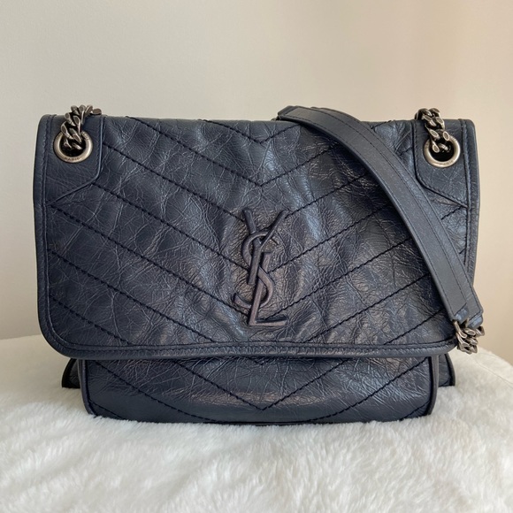 YSL Niki Medium Chain Bag- Navy - Picture 1 of 14